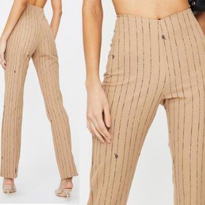 I.AM.GIA Dominique V-cut Hi-Rise Striped Split Hem Pants
